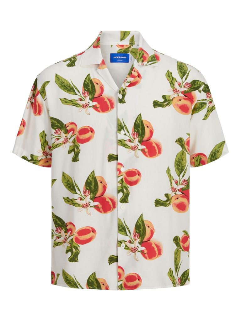 JORLUKE FLORES AOP SHIRT SS LN STYD24 Cloud Dancer