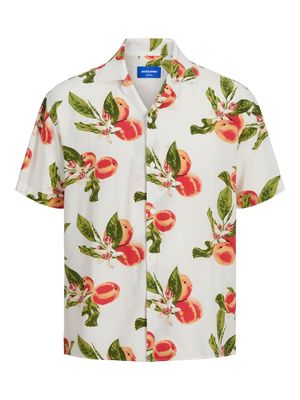 JORLUKE FLORES AOP SHIRT SS LN STYD24 Cloud Dancer
