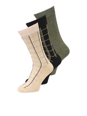 JACARTHUR SOCKS 3 PACK SN Pure Cashmere/Cypres