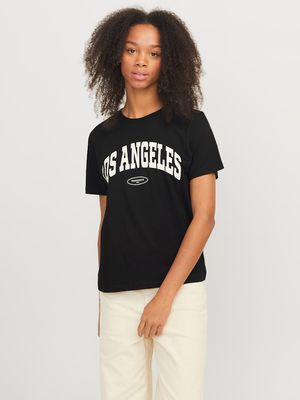 JXMERLE REG SS TEE JRS Black/LOS ANGELES