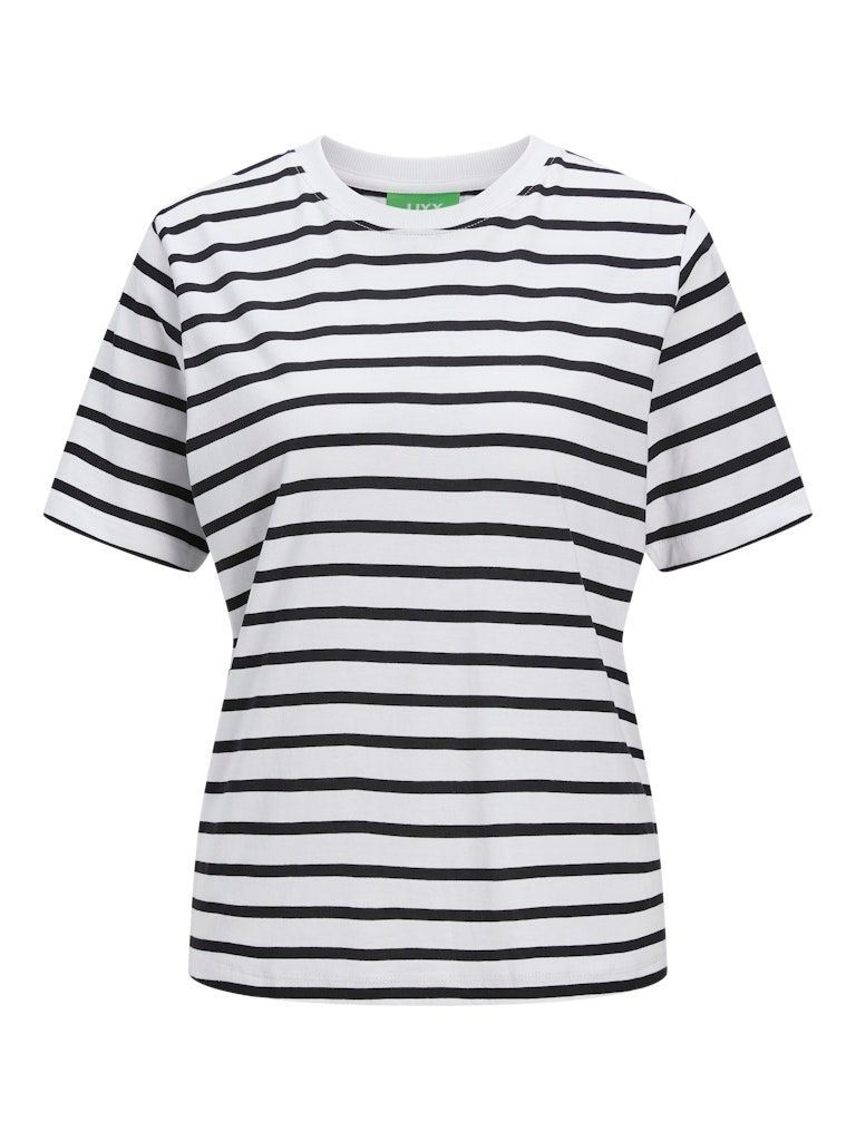 JXANNA SS REGULAR EVERY STRIPE TEE JRS Bright White/BLACK