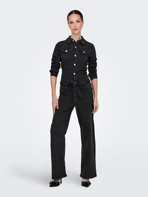 ONLRAIN WIDE BELT JUMPSUIT DNM PIM Washed Black