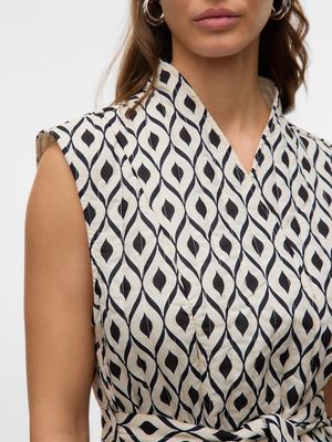VMVARIA S/L WAISTCOAT WVN BTQ GA Birch-Varia