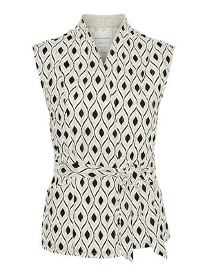 VMVARIA S/L WAISTCOAT WVN BTQ GA Birch-Varia
