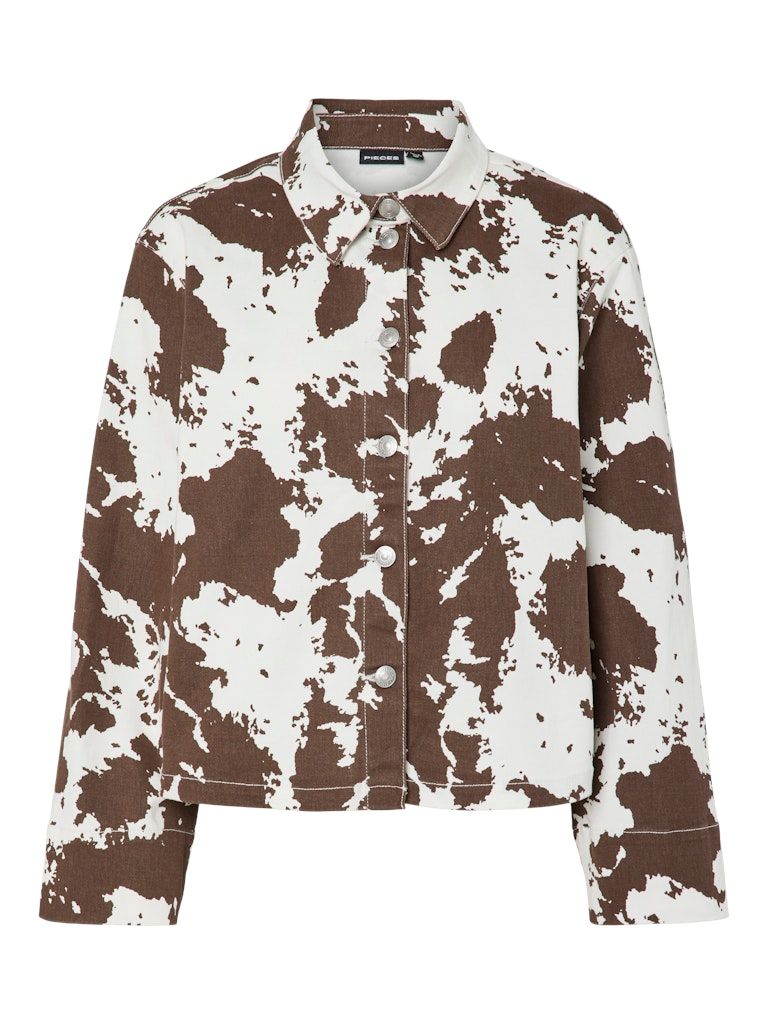PCFAMINA LS DENIM JACKET D2D FSY Bright White/Cow