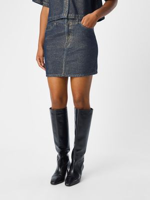 OBJZILVIO DENIM RE MW MINI SKIRT 135 Dark Blue Denim