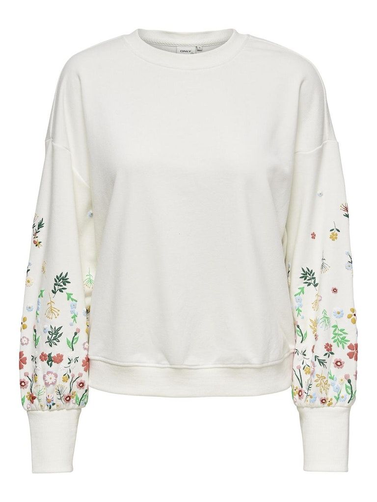 ONLBROOKE L/S O-NECK FLOWER SWT NOOS Cloud Dancer/SLEEVE