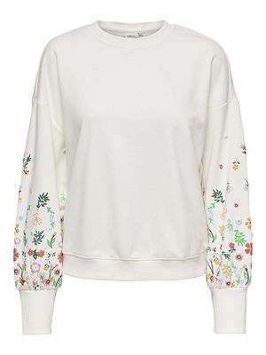ONLBROOKE L/S O-NECK FLOWER SWT NOOS Cloud Dancer/SLEEVE
