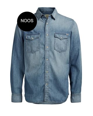 JORSHERIDAN SHIRT L/S WESTERN NOOS Medium Blue Denim