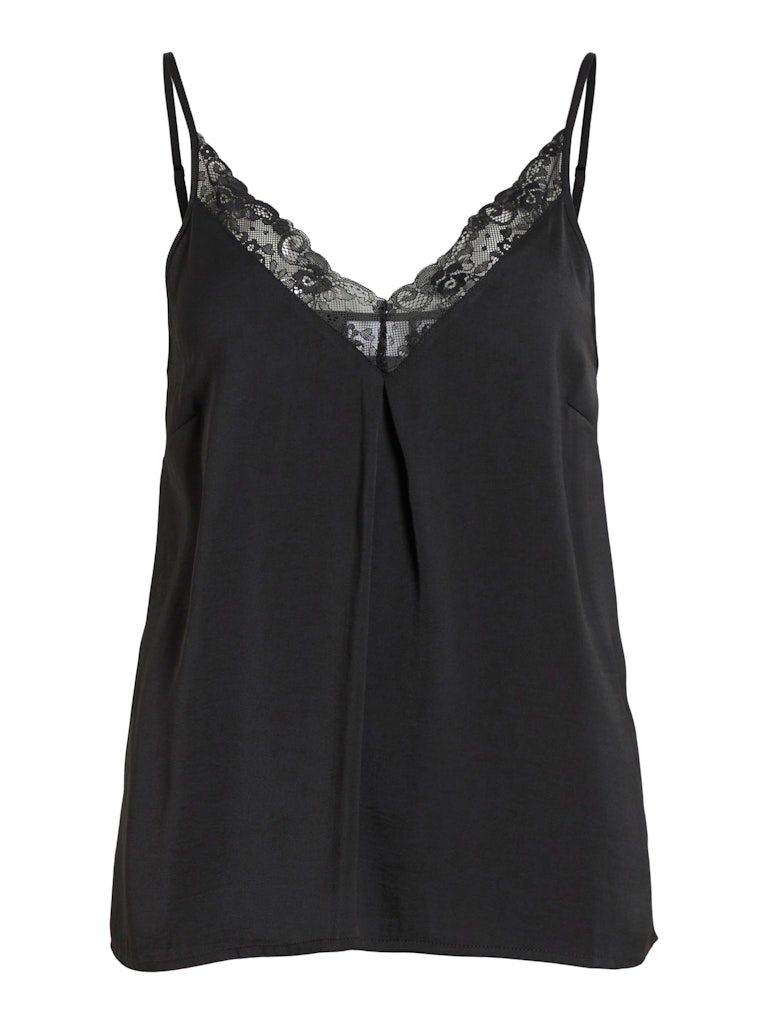 VICAVA V-NECK LACE SINGLET- NOOS Black