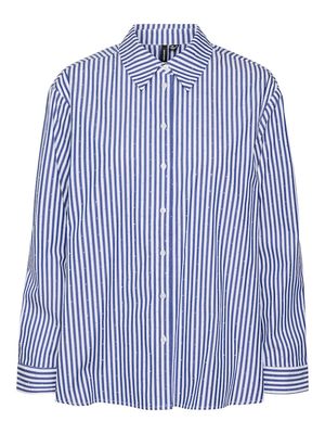 VMINGE STONE LS SHIRT WVN Snow White-Stripes blue