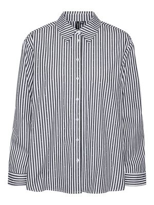VMINGE STONE LS SHIRT WVN Snow White-Asphalt