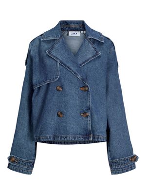 JXCARLIE SHORT LS DENIM TRENCHCOA DNM SN Medium Blue Denim