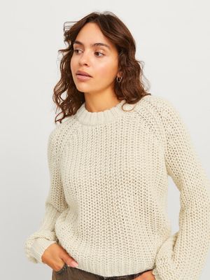 JXKELLY CHUNKY CREW NECK KNIT SN Bone White