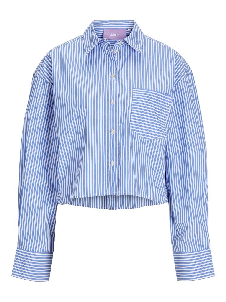 JXJAMIE LS SHORT POPLIN SHIRT WVN NOOS Navy Blazer-STRIPES