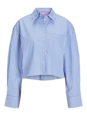JXJAMIE LS SHORT POPLIN SHIRT WVN NOOS Navy Blazer-STRIPES