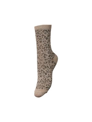 PCSEBBY GLITTER LONG AOP SOCKS NOOS Taupe Gray/BLACK