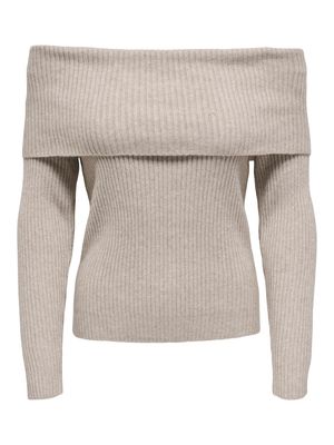 ONLKATIA LS OFF SHOULDER KNT NOOS Nacreous Cloud/Melan