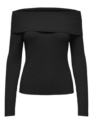 ONLKATIA LS OFF SHOULDER KNT NOOS Black