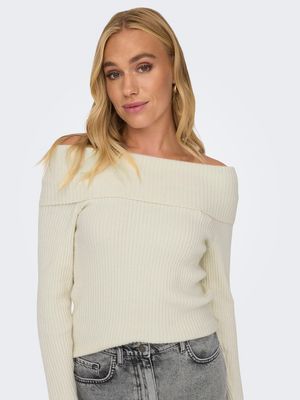 ONLKATIA LS OFF SHOULDER KNT NOOS  Whitecap Gray/Melang