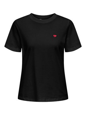 JDYPISA S/S PRINT TOP JRS NOOS Black-BITTERSWEET HEART