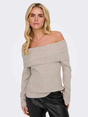 ONLKATIA LS OFF SHOULDER KNT NOOS Nacreous Cloud/Melan