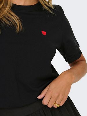 JDYPISA S/S PRINT TOP JRS NOOS Black-BITTERSWEET HEART