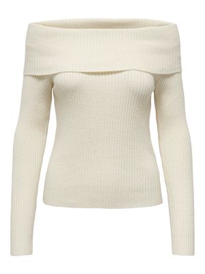 ONLKATIA LS OFF SHOULDER KNT NOOS  Whitecap Gray/Melang
