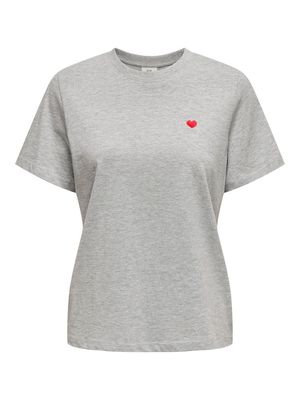 JDYPISA S/S PRINT TOP JRS NOOS Light Grey Melange-BITTERSWEE