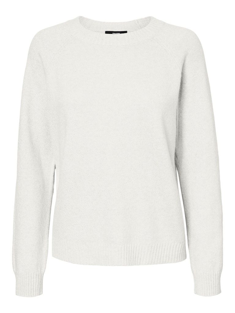VMDOFFYSHINE LS O-NECK BLOUSE REP NOOS Snow White/W. SILVER