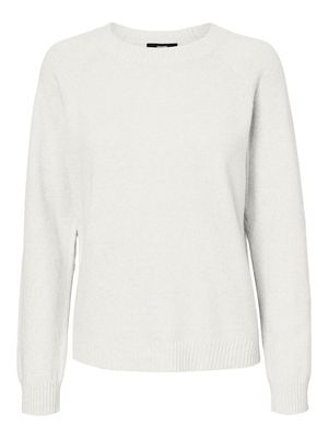 VMDOFFYSHINE LS O-NECK BLOUSE REP NOOS Snow White/W. SILVER