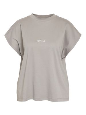 NMKIM S/S PRINTED T-SHIRT JRS FWD Ghost Gray-CLASSIC BLUE N BLA
