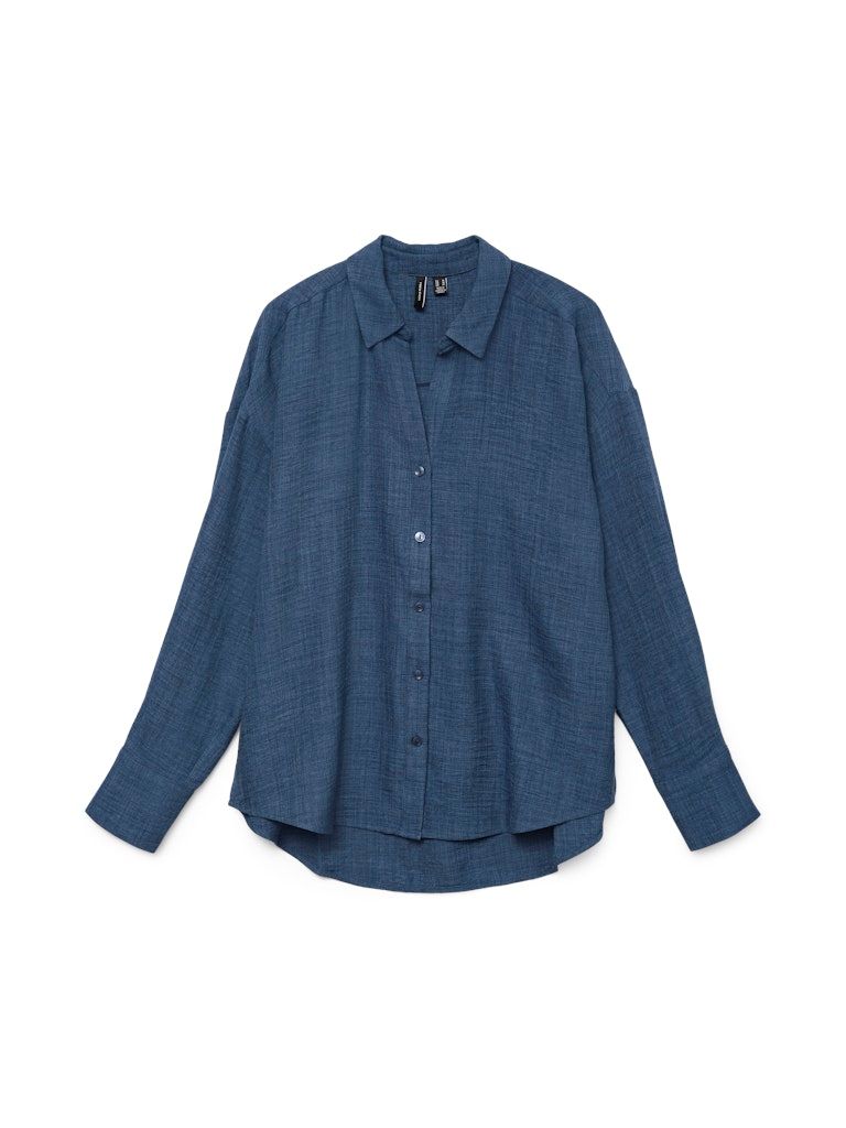 VMMELANEY QUEENY LS SHIRT WVN NOOS Dark Denim/Melange