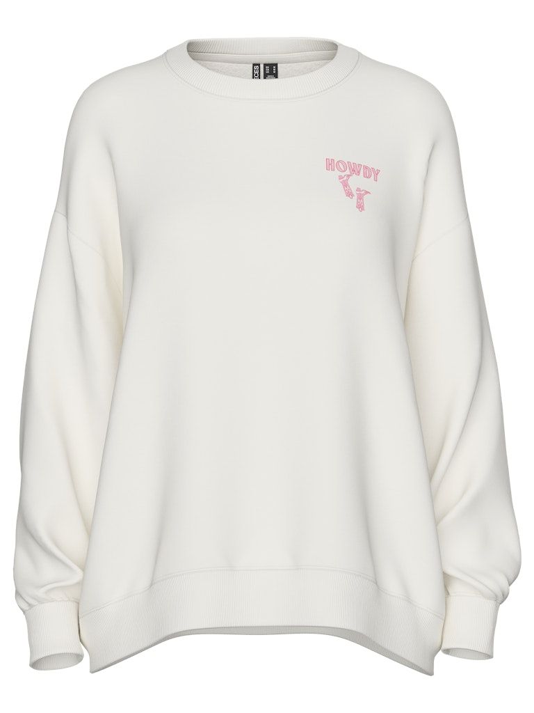 PCMAUDELINE LS O-NECK SWEAT D2D JRS Cloud dancer-HOWDY