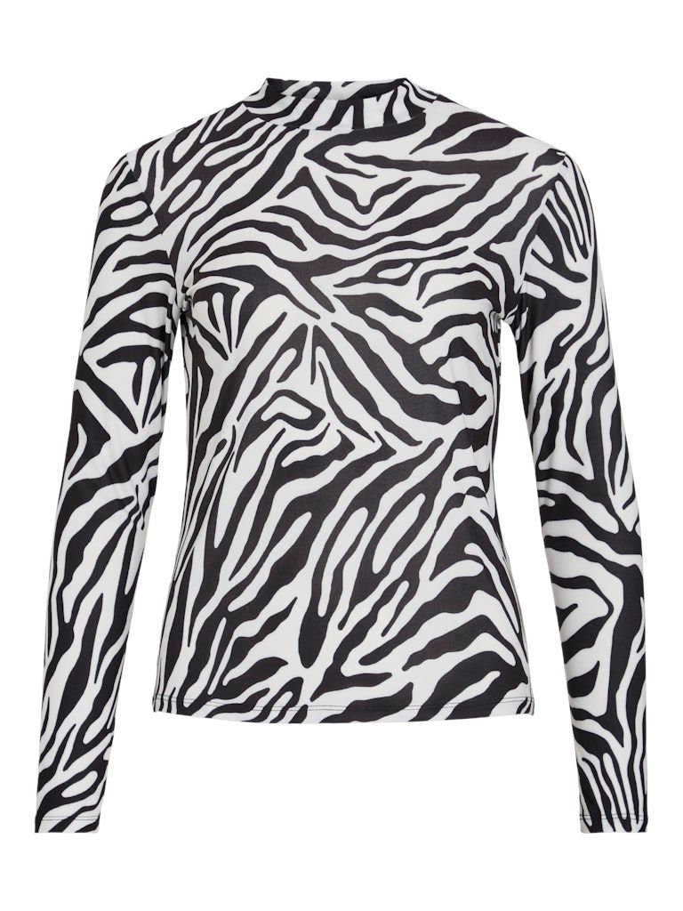 VILEOA L/S HIGH NECK TOP - NOOS Black/Zebra