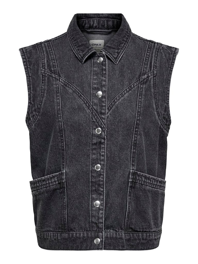 ONLKENNEDY SL DNM WAISTCOAT BJ NOOS Washed Black