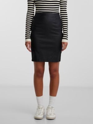 PCPARO HW COATED SKIRT/NOOS BC Black