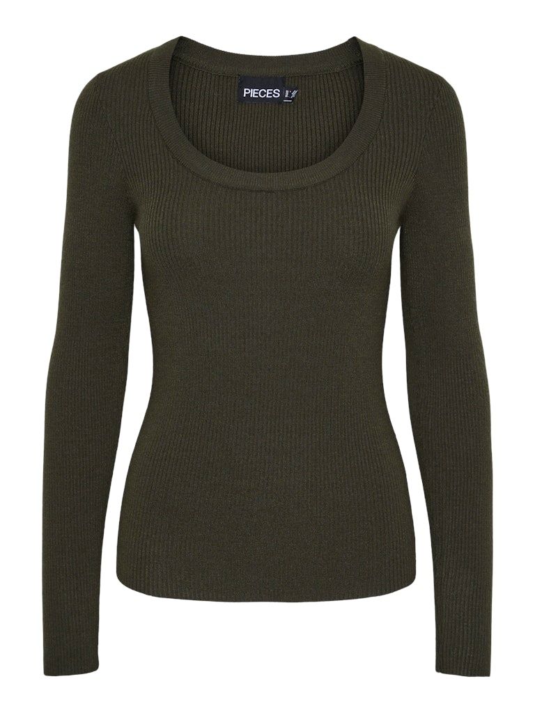 PCMIRA LS U-NECK KNIT NOOS BC Forest Night