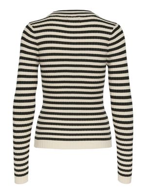 PCCRISTA LS O-NECK KNIT NOOS BC Forest Night/BIRCH
