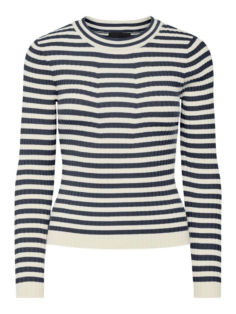 PCCRISTA LS O-NECK KNIT NOOS BC Ombre Blue/BIRCH