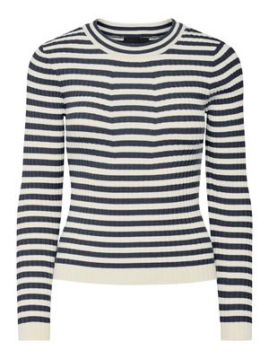 PCCRISTA LS O-NECK KNIT NOOS BC Ombre Blue/BIRCH