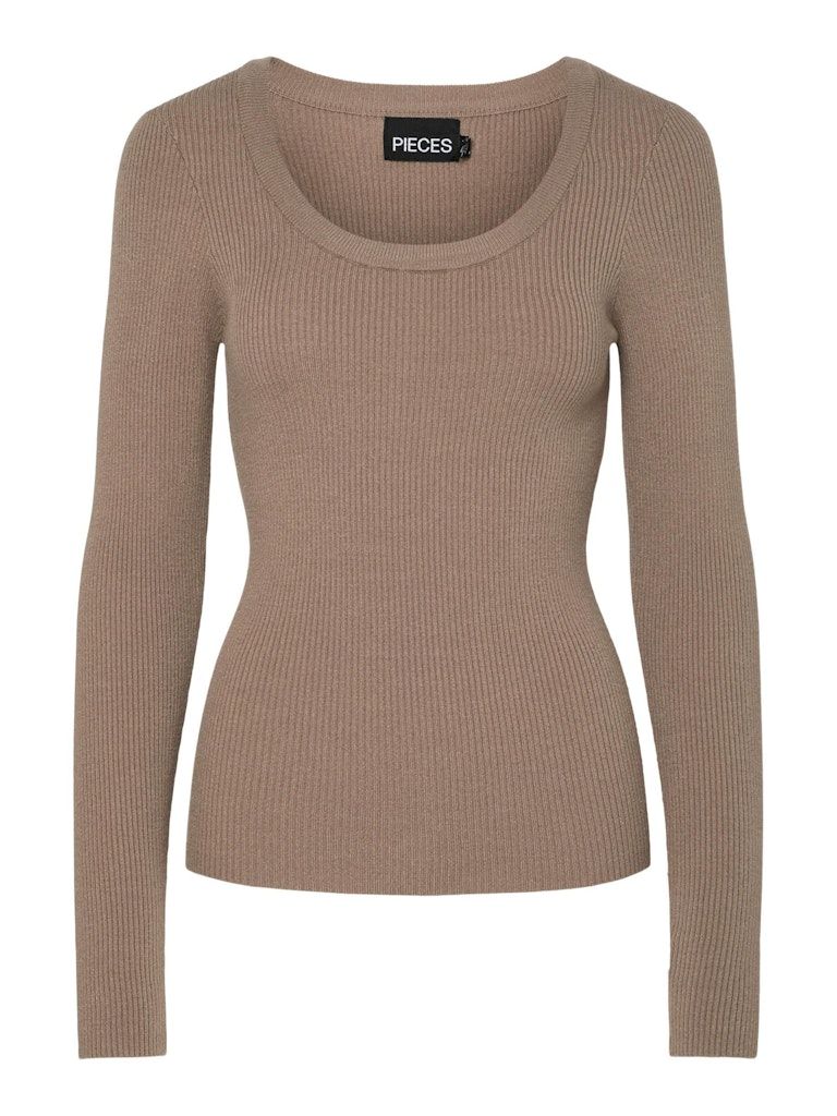 PCMIRA LS U-NECK KNIT NOOS BC Fossil
