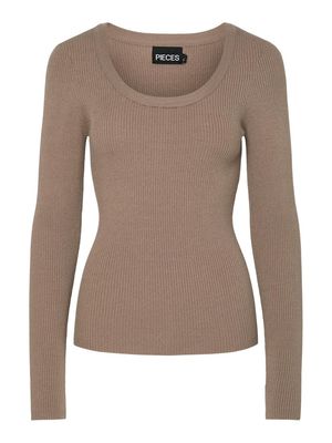 PCMIRA LS U-NECK KNIT NOOS BC Fossil