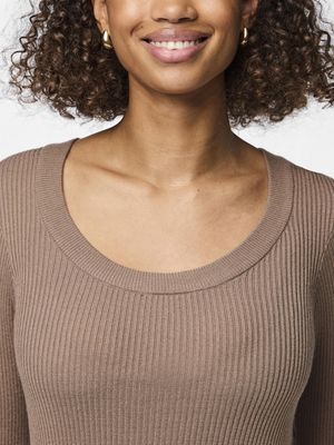 PCMIRA LS U-NECK KNIT NOOS BC Fossil