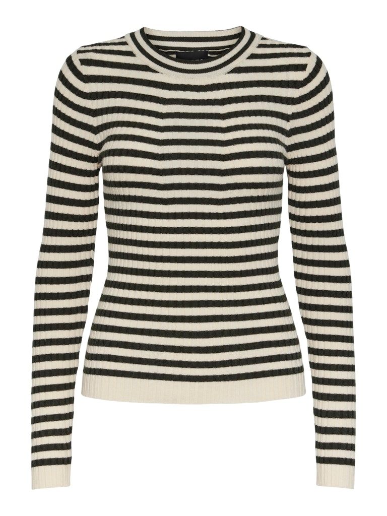 PCCRISTA LS O-NECK KNIT NOOS BC Forest Night/BIRCH
