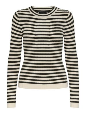 PCCRISTA LS O-NECK KNIT NOOS BC Forest Night/BIRCH