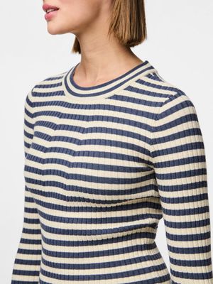 PCCRISTA LS O-NECK KNIT NOOS BC Ombre Blue/BIRCH