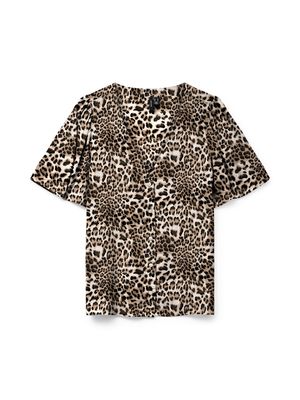 VMALBA SS V-NECK SHIRT WVN GA Tigers Eye/LEO