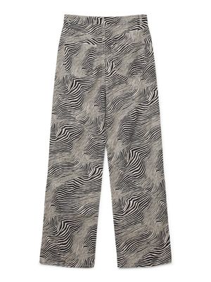 VMTESSA HR ZEBRA AOP WIDE JEANS Oatmeal-BLACK TILLA