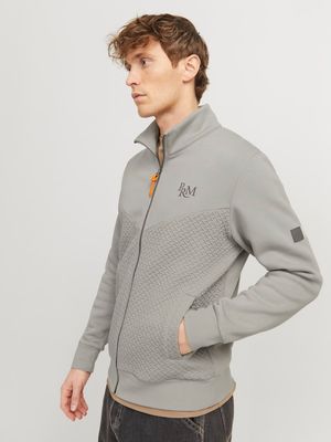 JPRBLUFRANKIE SWEAT ZIP HIGH NECK Ghost Gray